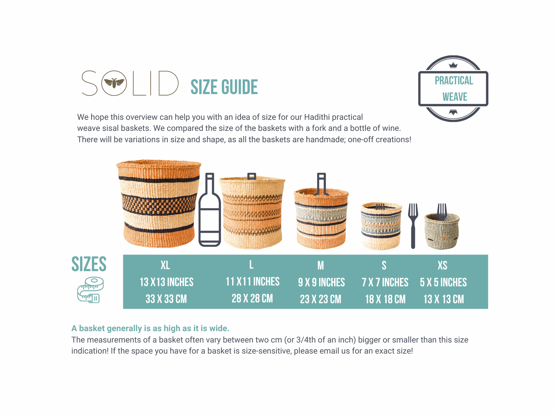 Handmade sisal baskets